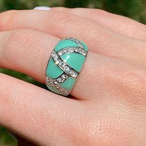 Aqua enamel ring✨